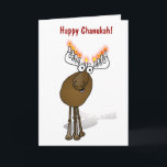 Cartão De Festividades Chanukah feliz!<br><div class="desc">Texto interno:  Desejando lhe um Hanukkah feliz moosed e muito MenORah!</div>