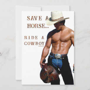 Cartão De Festividades Chapéu de cowboy de palha salva cavalo do Slippery