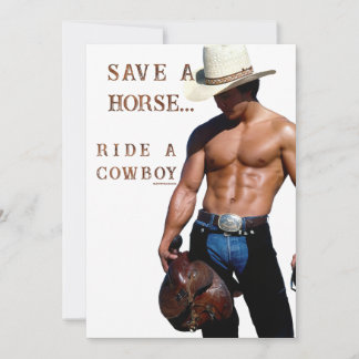 Cartão De Festividades Chapéu de cowboy de palha salva cavalo do Slippery