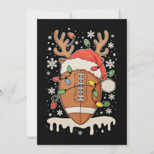 Cartão De Festividades Chapéu de Natal de Futebol Luzes de Rena do Papai 