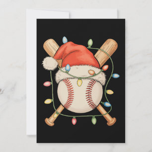 Cartão De Festividades Chapéu de Natal de Santa de Beisebol Temporada de 