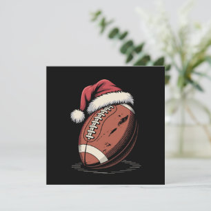 Cartão De Festividades Chapéu de Papai Noel de Futebol Americano Esportes