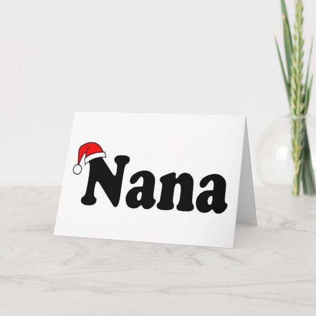 Cartão De Festividades Chapéu do papai noel do Natal de Nana (Frente)
