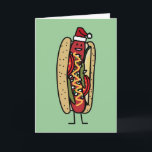 Cartão De Festividades Chapéu do papai noel do Natal do cachorro quente<br><div class="desc">Lets comemora o Natal com um cachorro quente,  cachorro quente do estilo de Chicago com chapéu do papai noel. Obrigado olhando o design feliz dos alimentos.</div>