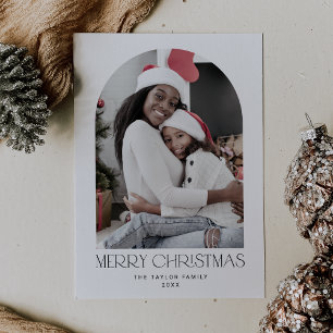 Cartão De Festividades CHARLIE Black Arch Xmas Foto divertida Feliz Natal