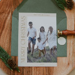 Cartão De Festividades CHARLIE Dourado Family Photo Boho Feliz Natal<br><div class="desc">CHARLIE Dourada Family Photo Boho Feliz Cartão de Férias de Natal. Personalize a frente do cartão uma foto,  seu nome de família e o ano. Personalize as costas com um cartões de natal opcional ou notícias de família,  e seu nome de família.</div>