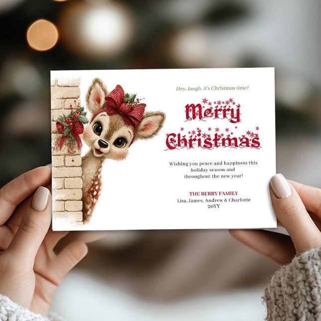 Cartão De Festividades Charming Baby Fawn Cute Cartoon Greeting Card (Charming Baby Fawn Cute Cartoon Greeting Card

)