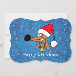 Cartão De Festividades Cheeky Dachshund 5" x 7", Env branco padrão. Inc.