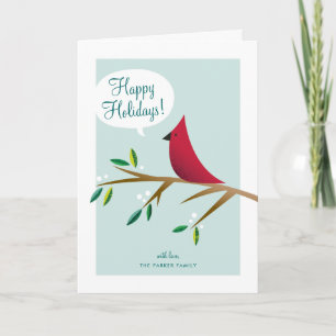 Cartão De Festividades Cheerful Cardinal Folded Holiday
