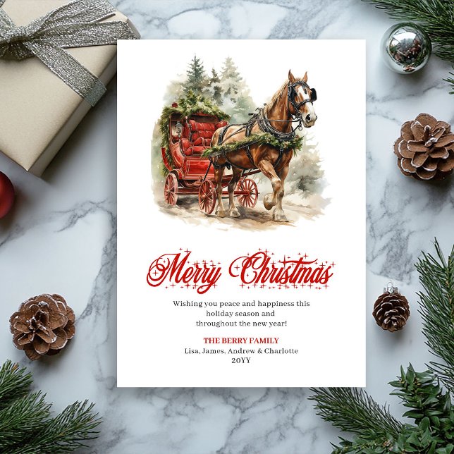 Cartão De Festividades Cheerful Christmas scene editable greeting card (Cheerful Christmas scene editable greeting card)