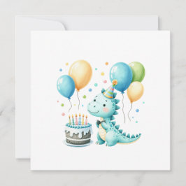 Cartão De Festividades Cheerful Dinosaur Birthday Card