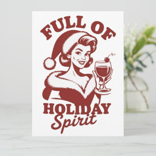 Cartão De Festividades Cheio de Espírito de Férias Vinho Snarky Natal Xma