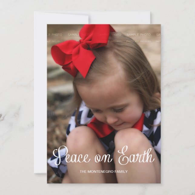 Cartão De Festividades Cheio de fotos de Natal do Peace Earth Kid (Frente)