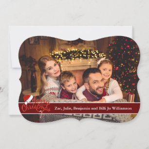 Cartão De Festividades Cheio Foto do Rico Santa Hat Feliz Natal