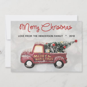 Cartão De Festividades Chevy Vintage Vermelho dos Anos 50 Feliz Natal