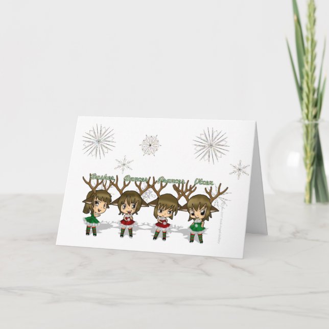 Cartão De Festividades Chibi Deer Card (Frente)