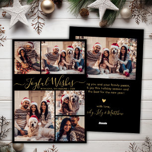 Cartão De Festividades Chic Black Joyful Wish Script 5 Foto
