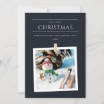 CARTÃO DE FESTIVIDADES CHIC BLACK WINTER FOTO SNOWMAN MERRIEST CHRISTMAS<br><div class="desc">Se precisar de mais alguma personalização,  por favor,  sinta-se à vontade para me enviar uma mensagem em yellowfebstudio@gmail.com.</div>