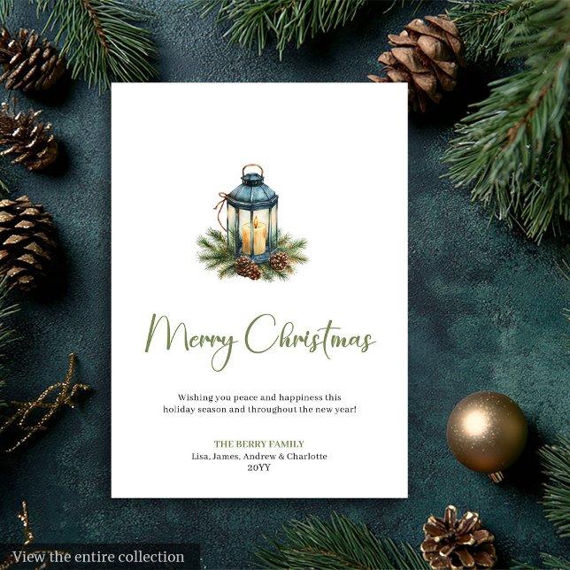 Cartão De Festividades Chic Bohemian Earthy Watercolor Holiday Greeting (Chic Bohemian Earthy Watercolor Holiday Greeting)
