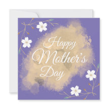 Chic floral branco elegante dia das mães roxo