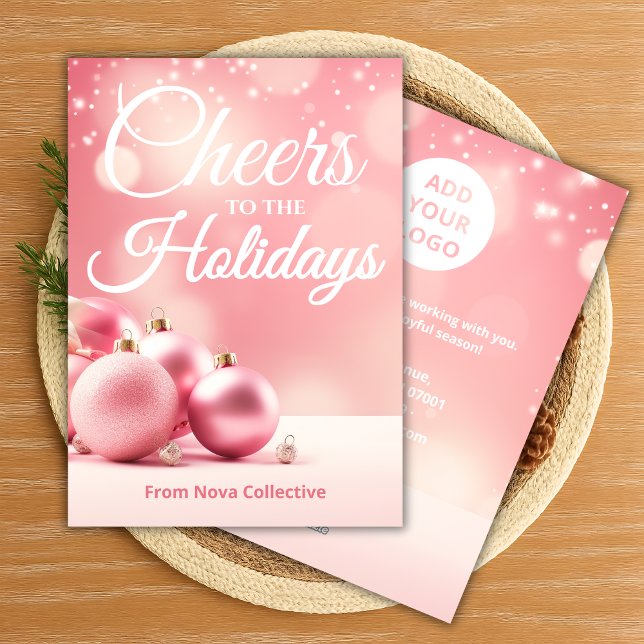 Cartão De Festividades Chic Holiday Card | Custom Business Message (Criador carregado)