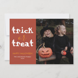 Cartão De Festividades Chic & Modern Halloween Family Photo