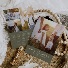 Cartão De Festividades Chic Moderno | Ano de Fotografia Verde em Revisão