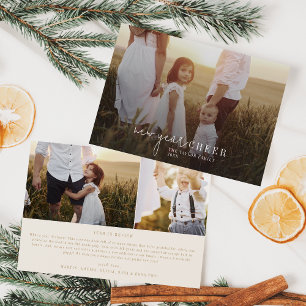 Cartão De Festividades Chic Moderno Dourado Sobreposição de Fotos Notíc