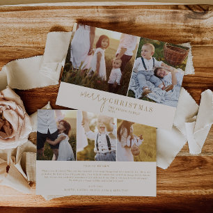 Cartão De Festividades Chic Moderno   Foto Dourada Colagem Notícias de Na