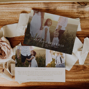 Cartão De Festividades Chic Moderno   Foto Dourada Sobreposição Notícias 