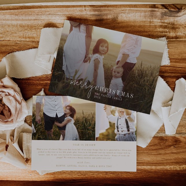 Cartão De Festividades Chic Moderno | Foto Dourada Sobreposição Notícias  (Criador carregado)