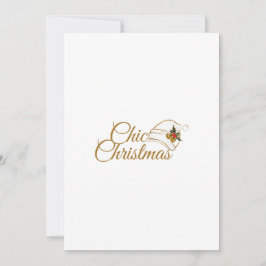 Cartão De Festividades Chic Natal: Desenho de Chapéu de Papai Noel Minima