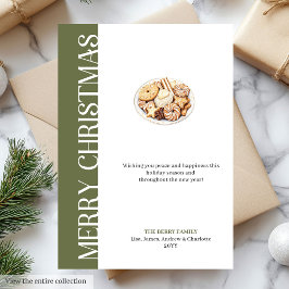 Cartão De Festividades Chic Neutral Christmas Cookies Digital Greeting