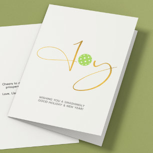 Cartão De Festividades Chic Pickleball "Joy" White Christmas