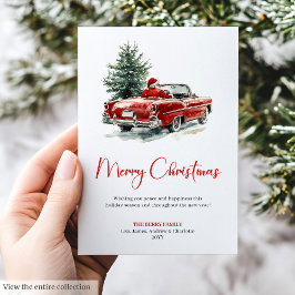 Cartão De Festividades Chic Santa Claus Vintage Festive Merry Christmas