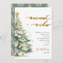 Chic Warm Deseja Dourado Script Árvore de Natal