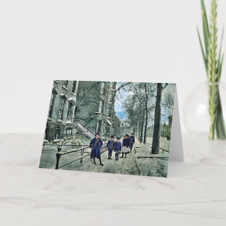 Cartão De Festividades Chicago 1898 Crianças no Winter Snow Lincoln Park