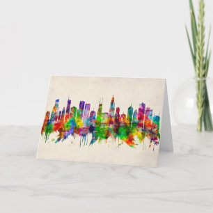 Cartão De Festividades Chicago Illinois Skyline