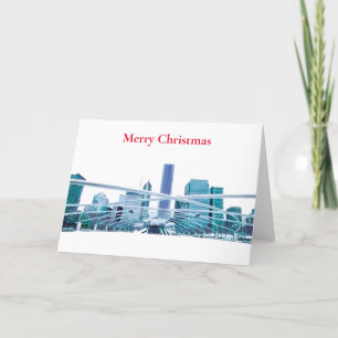 Cartão De Festividades Chicago Skyline Feliz Natal