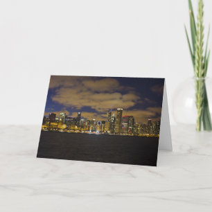 Cartão De Festividades Chicago Skyline Holiday Greeting Card