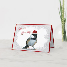 Cartão De Festividades Chickadee do feriado