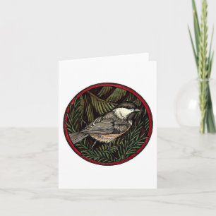 Cartão De Festividades Chickadee Winter Bird Greeting Card