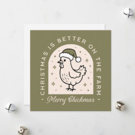 Cartão De Festividades Chicken Christmas — fazenda cottagecore verde
