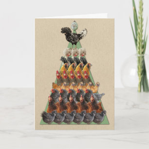 Cartão De Festividades Chicken Christmas Tree Card