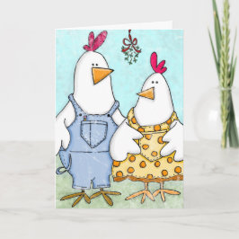 Cartão De Festividades Chicken Mistletoe