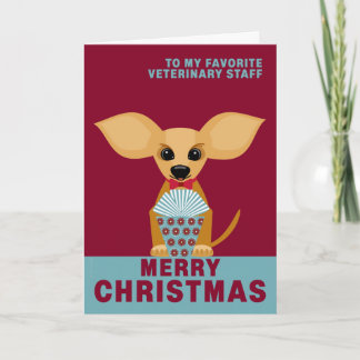 Cartão De Festividades Chihuahua bonito dos funcionarios veterinários do