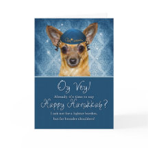 Chihuahua engraçado de Hanukkah com uma Kipá