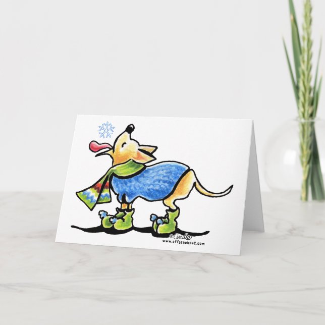 Cartão De Festividades Chihuahua Winter Snowflake (Frente)