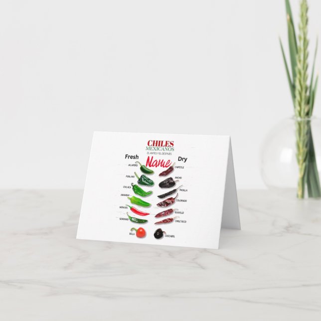 Cartão De Festividades Chiles Frescos e Secos Thunder_Cove (Frente)