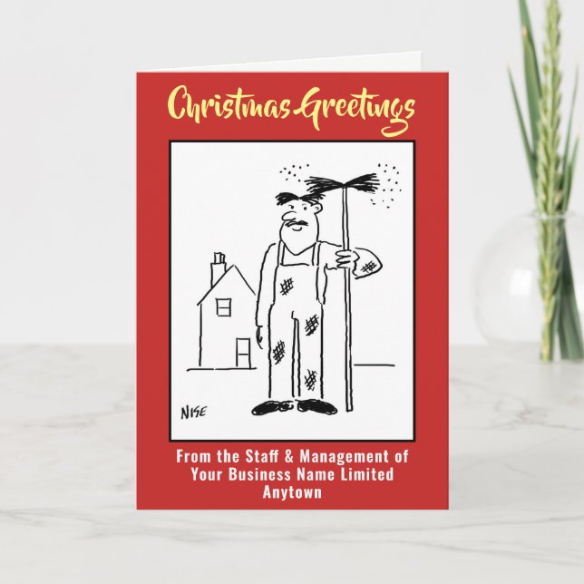 Cartão De Festividades Chimney Sweep Christmas Card (Frente)